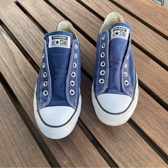 Converse Chuck Taylor All Star Slip Navy Blue Canvas Sz 8.5 - Picture 2 of 5
